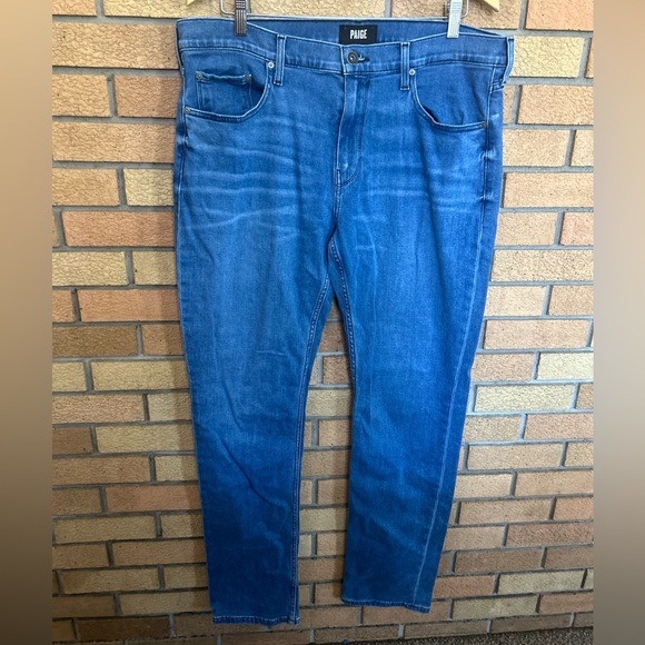 Paige Federal Jeans Men's Size 36 Blue Straight Slim Leg Stretch Denim - Picture 1 of 7